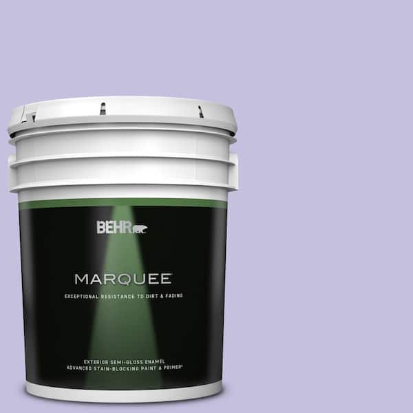 BEHR MARQUEE 5 gal. #630A-3 Weeping Wisteria Semi-Gloss Enamel Exterior Paint & Primer