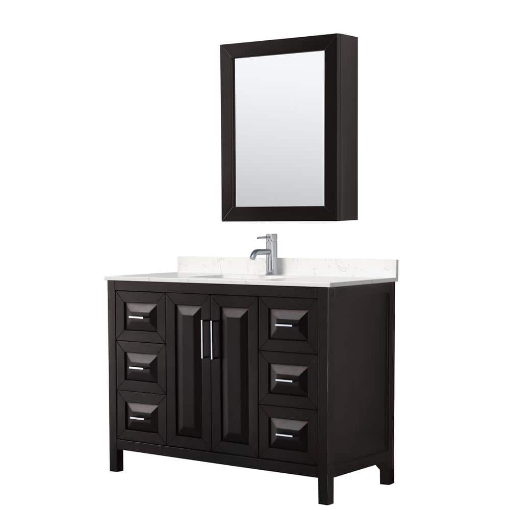 Wyndham Collection Daria 48 in.W x 22 in.D Single Vanity in Dark Espresso w/Cultured Marble