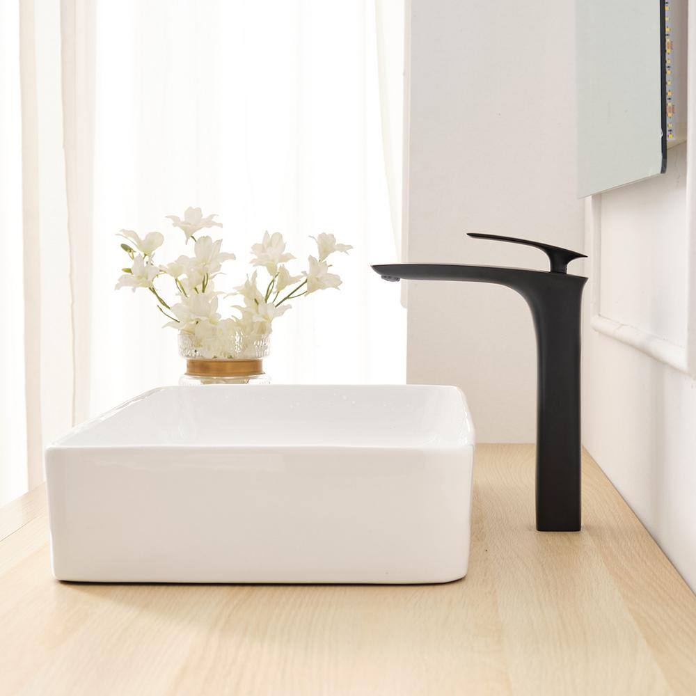 Matte Black Single Handle Vessel Sink Faucet