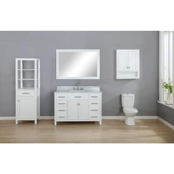 Valentino 48 in. W x 22 in. D Bath Vanity in White with Quartz Vanity Top in White with White Basin