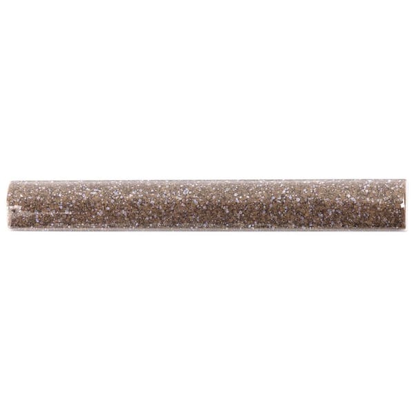 Angela Harris Dark Brown 1 in. x 8 in. Polished Ceramic Wall Pencil Liner Tile
