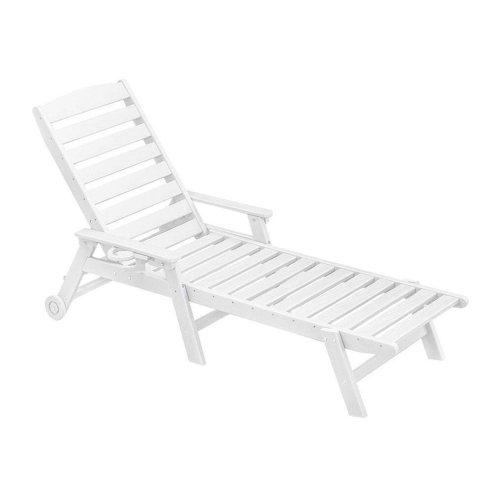 Pearl HDPE 5-Position Adjustable Patio Chaise Lounge with Wheels & Cup Holder price history on PriceWatchPro