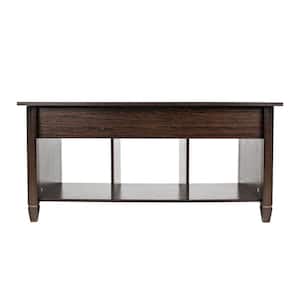 Lift Top Coffee Table with Hidden Compartment and Lift Tabletop (Brown)