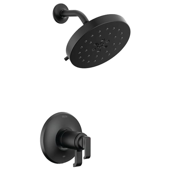 Delta Tetra TempAssure 1-Handle Wall-Mount Shower Trim Kit in Matte Black (Valve Not Included)