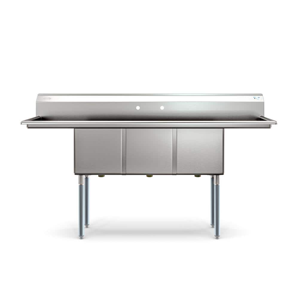 75'' Stainless Steel Triple Bowl Commercial Kitchen Sink