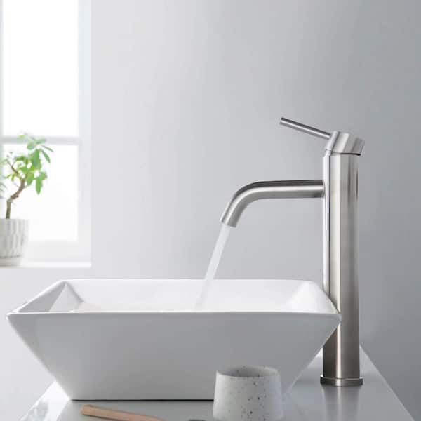 Coco Single-Handle Single-Hole Bathroom Faucet in Brushed Nickel