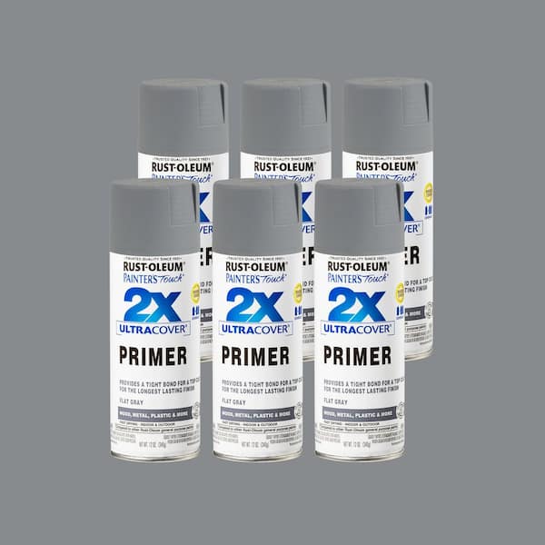 12 oz. Flat Gray Primer General Purpose Primer Spray (6-Pack)