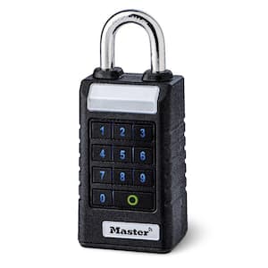 Heavy Duty Outdoor Padlock, Bluetooth with Backup Combination, 1-3/8 in. Shackle