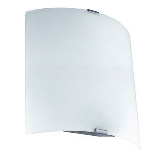 Grafik 6.89 in. W x 8.25 in. H 1-Light Silver Integrated LED Wall Sconce with Polished Glass Shade