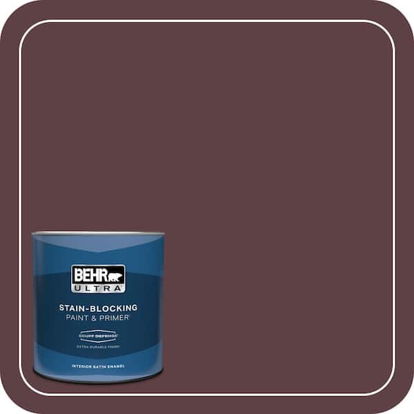 BEHR ULTRA 1 qt. #MQ1-49 Raspberry Truffle Extra Durable Satin Enamel Interior Paint & Primer