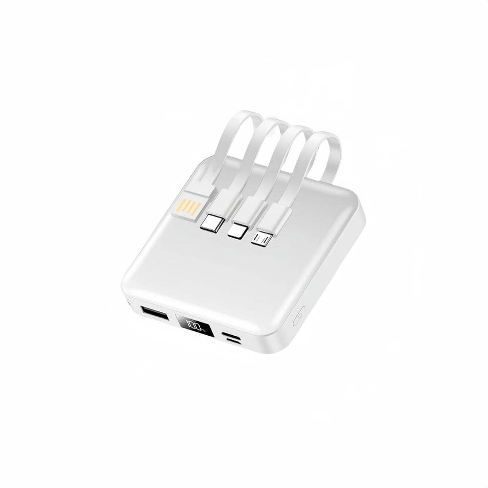 12000 mAh 22.5W Fast Charging Portable Power Bank in White with Built-in Cable and Smart LED Display price history on PriceWatchPro