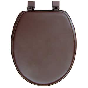Ginsey Elongated Closed Front Soft Toilet Seat in Chocolate Brown