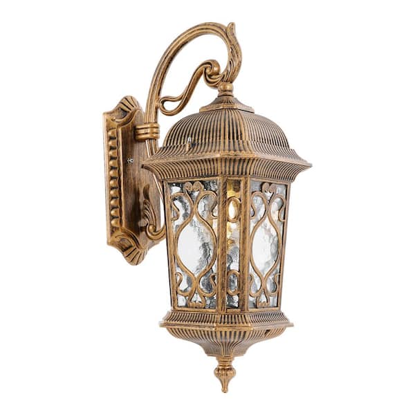 OUKANING 15.74 Bronze and Gold Retro Indoor/Outdoor Hardwired Wall