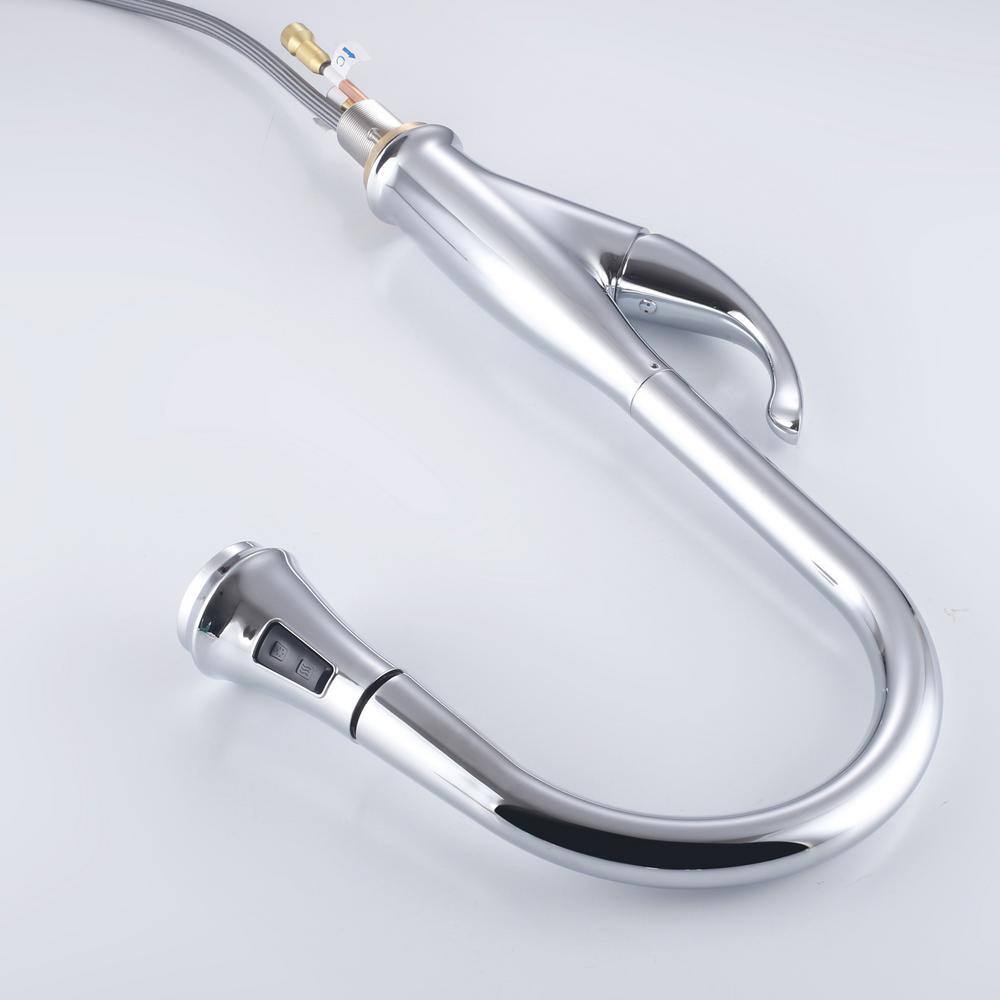 Chrome Stainless Steel Pull-Down Kitchen Faucet with Spray