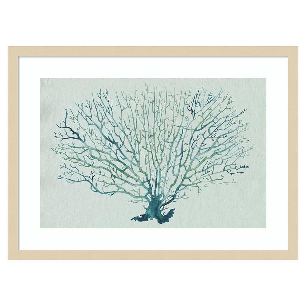 Seaglass Shadow III Natural Wood Framed Abstract Art Print