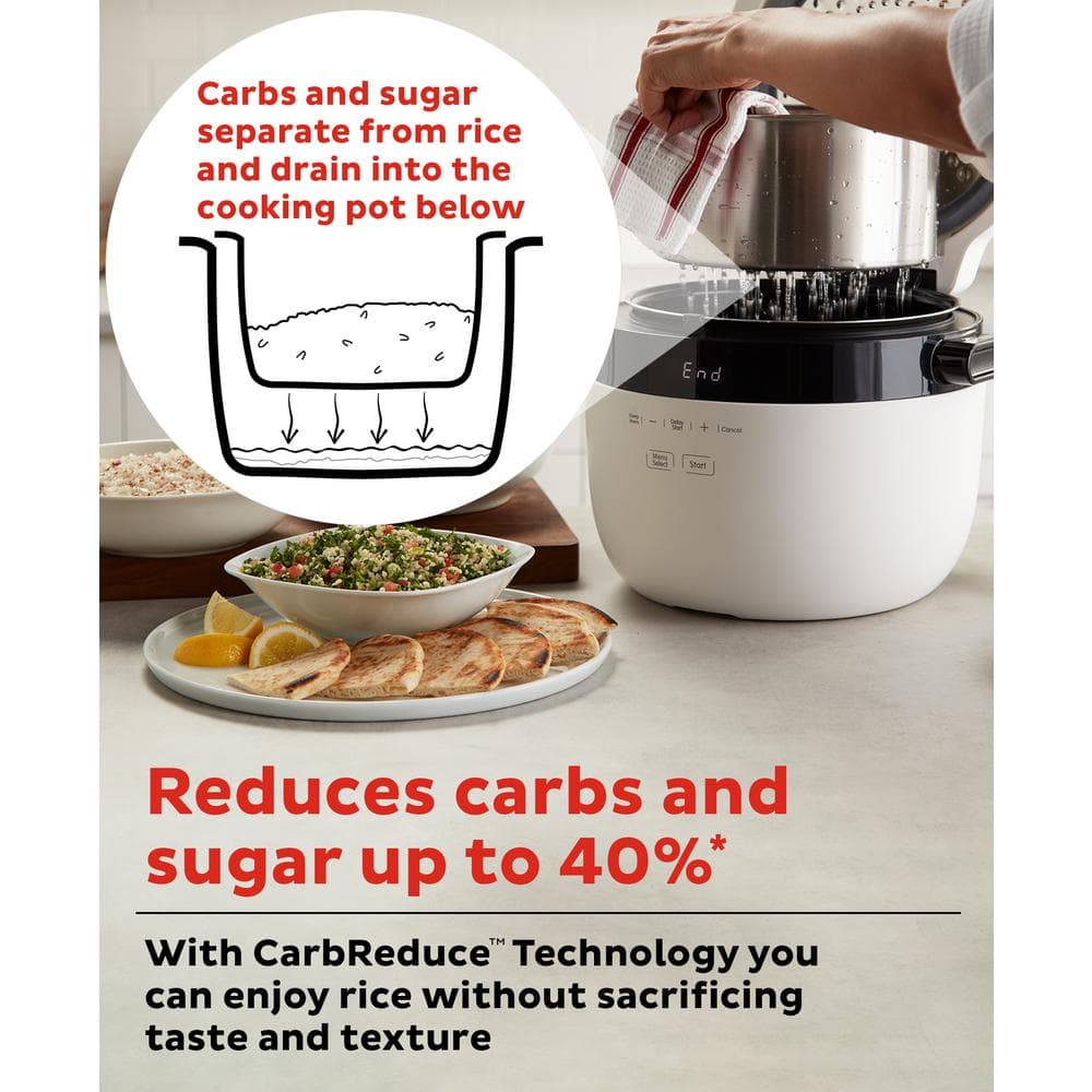 20-Cup White Electric Multi-Grain Rice Cooker with Steamer
