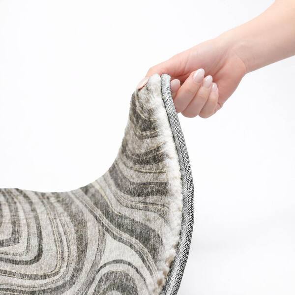Dream Shag Premium Machine Washable Abstract ADS756 Gray 10 ft. x 14 ft. Area Rug