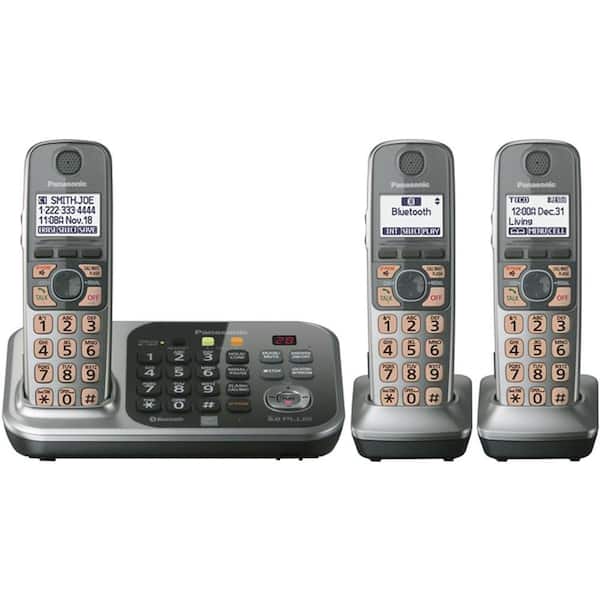 Panasonic DECT 6.0+ Cordless Phone with Digital Answering Machine and 3 Handsets-DISCONTINUED