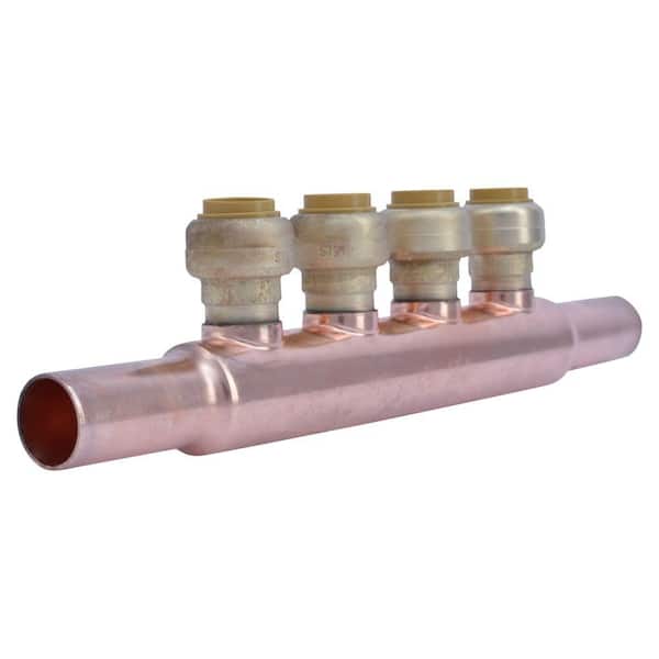 3/4 in. CTS Inlets x 1/2 in. Push-to-Connect 4-Port Open Manifold Fitting