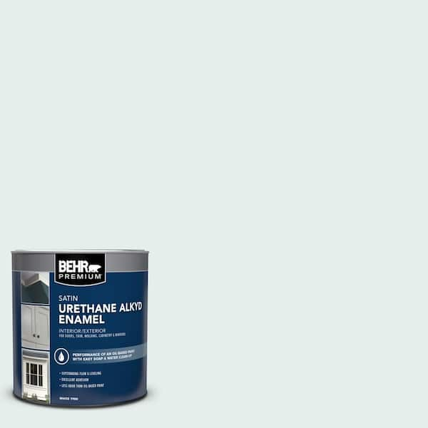 BEHR PREMIUM 1 qt. #W-D-510 Waterfall Mist Satin Enamel Urethane Alkyd  Interior/Exterior Paint 790004 - The Home Depot