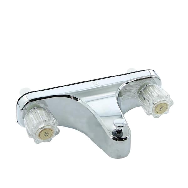 Road & Home 8 in. Chrome Plated Offset Shaft Shower Faucet with Shower Head, Shower Arm and Flange