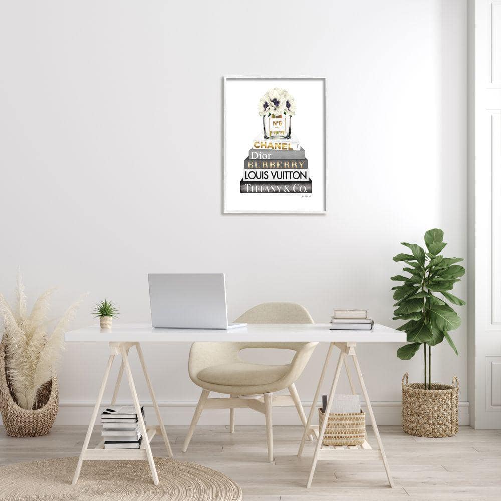 Blooming White Floral Display on Designer Bookstack Canvas Print