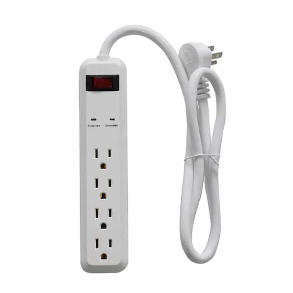 4-Outlet Power Strip Surge Protector with 3 ft. Cord YLPT94 - The Home Depot
