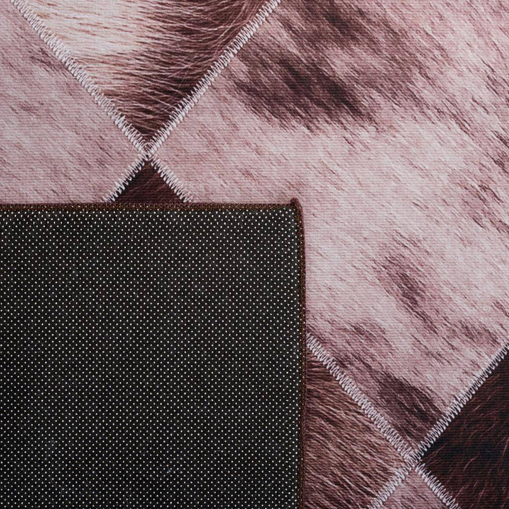 Light Brown and Brown Faux Fur Rectangular Rug, 4' x 6'