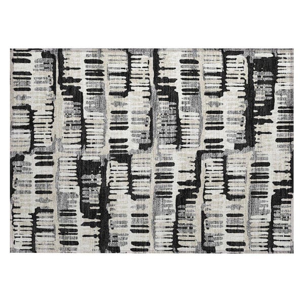 Chantille Machine Washable Indoor/Outdoor Abstract ACN2663 Black 2 ft. x 3 ft. Accent Rug