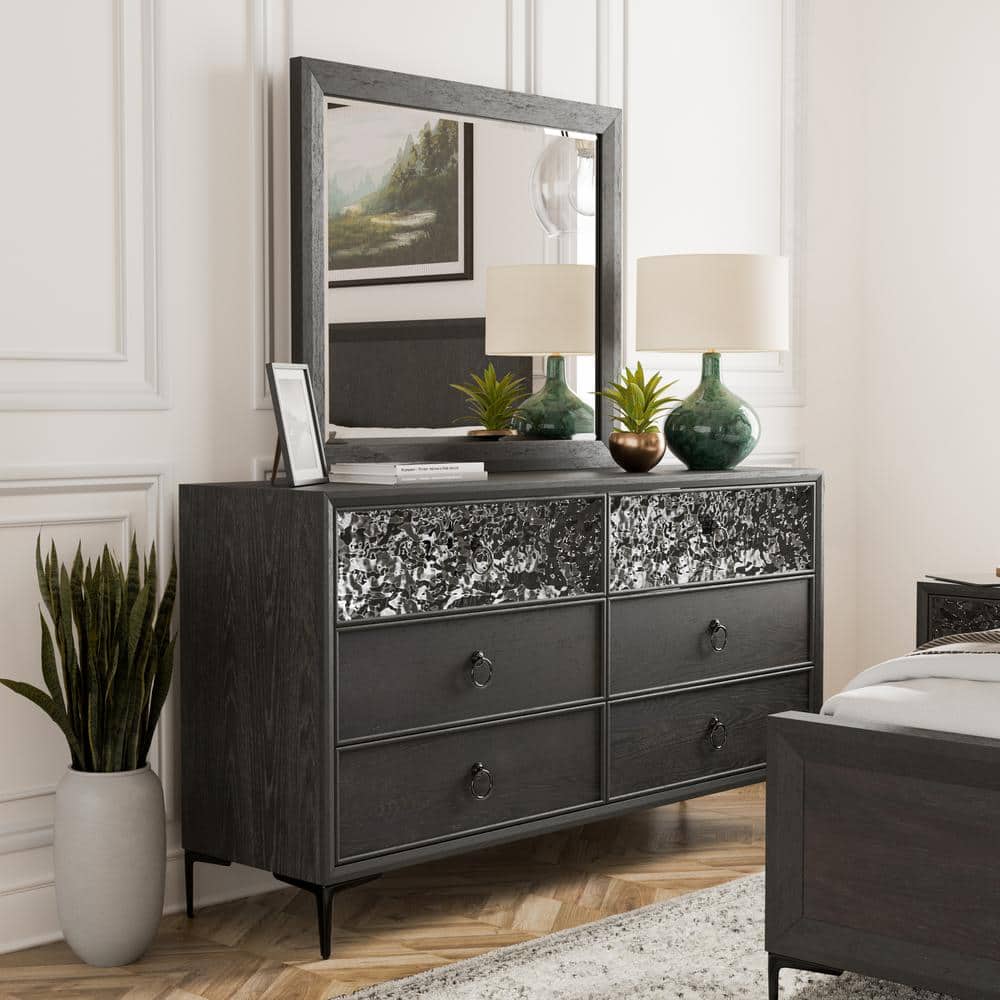 Furniture of America Jolt Espresso 6-Drawer 66 in. Dresser with