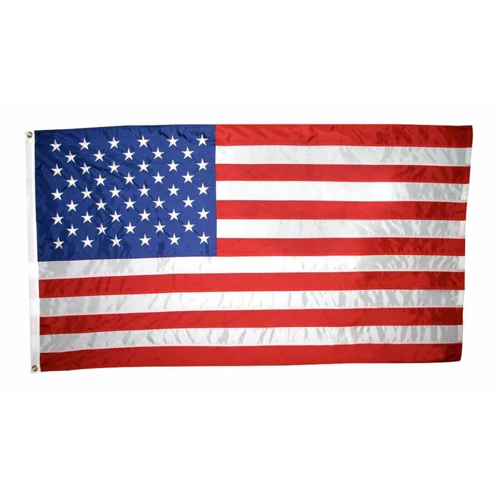 3' x 5' Nylon American Flag with Embroidered Stars and Brass Grommets