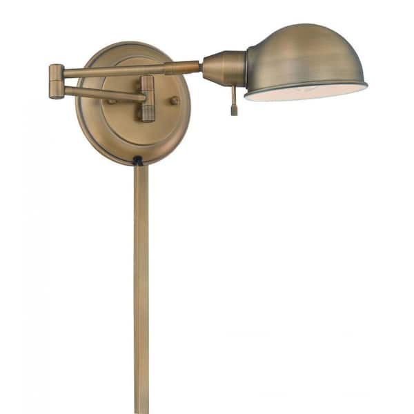 Filament Design 1-Light Antique Brass Swing Arm Wall Sconce