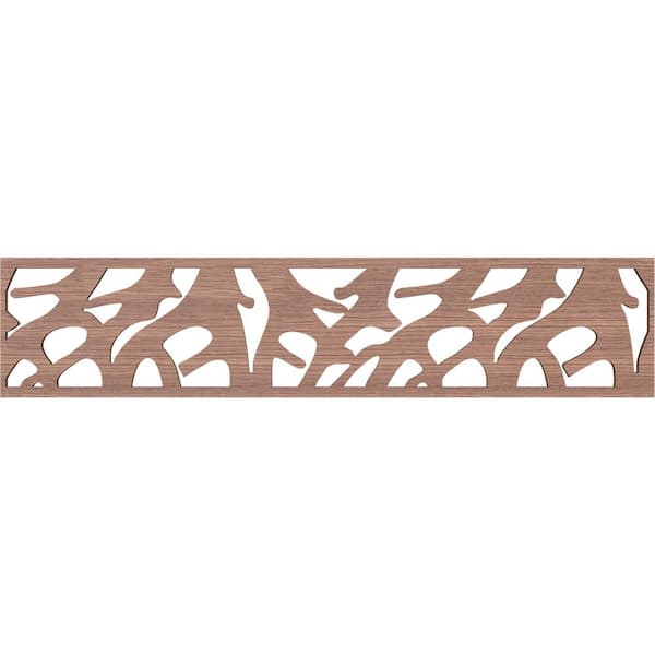 Ekena Millwork Manton Fretwork 0.375 in. D x 46.75 in. W x 10 in. L Walnut Wood Panel Moulding