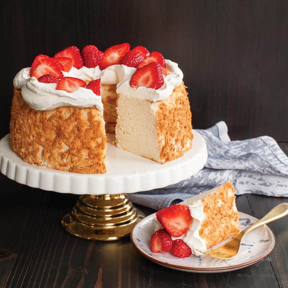 Silver Aluminum Non-Stick Angel Food Cake Pan with Cooling Feet