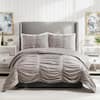 MODERN HEIRLOOM Emily Texture 3-Piece Light Gray Full Queen Polyester ...