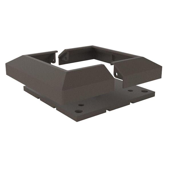 VersaRail 6.44 in. x 6.44 in. Matte Bronze Aluminum Rail Post Mount with Trim