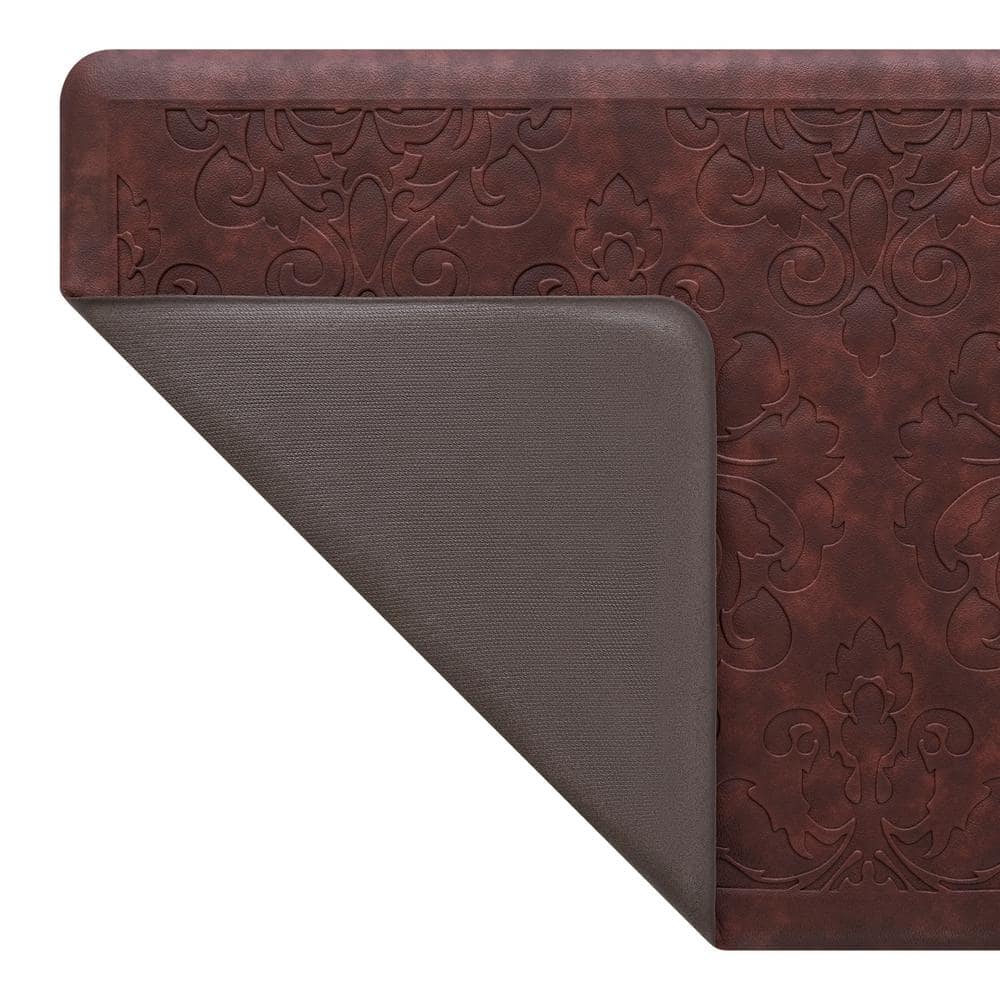 Marni Red Faux Leather Anti-Fatigue Kitchen Mat