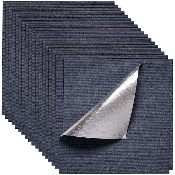 Carpet Tiles Gray 24 in. x 24 in. Self Adhesive Carpet Tile Square, 15-Pack Peel and Stick Rug, 60 sq. ft., 2025 Update