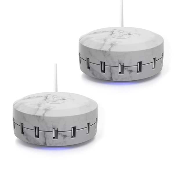 ChargeHub X7 Signature - 7-Port USB SuperCharger 2-Pack - Gray Marble/Gray Marble