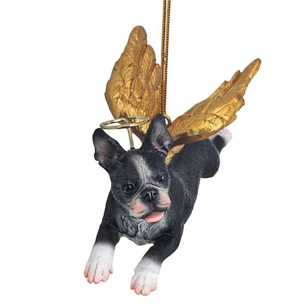 Design Toscano 2 5 In Honor The Pooch Boston Terrier Holiday Dog Angel Ornament Jh170716 The Home Depot