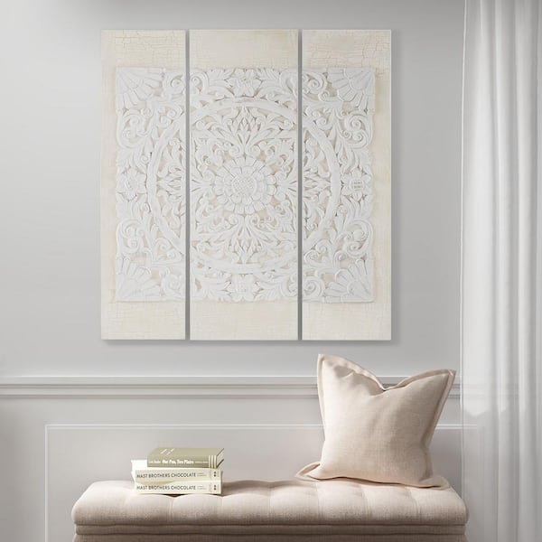 Madison Park 特大立体キャンバスアート3枚組み Wooden Mandala Madison Park 特大立体キャンバスアート3枚組み Wooden Mandala