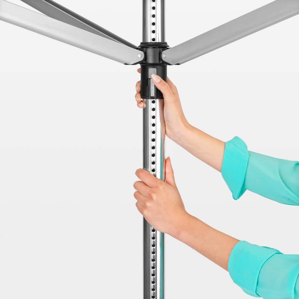 Lift-O-Matic Metallic Gray Adjustable Outdoor Clothesline with Ground Spike and Cover