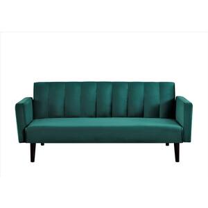 Graham 72 inch. Green Striped Velvet Sofa Bed Sleeper