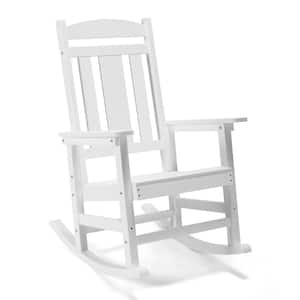 White Plastic Outdoor Indoor All Weather Resistant Patio Outdoor Rocking Chair