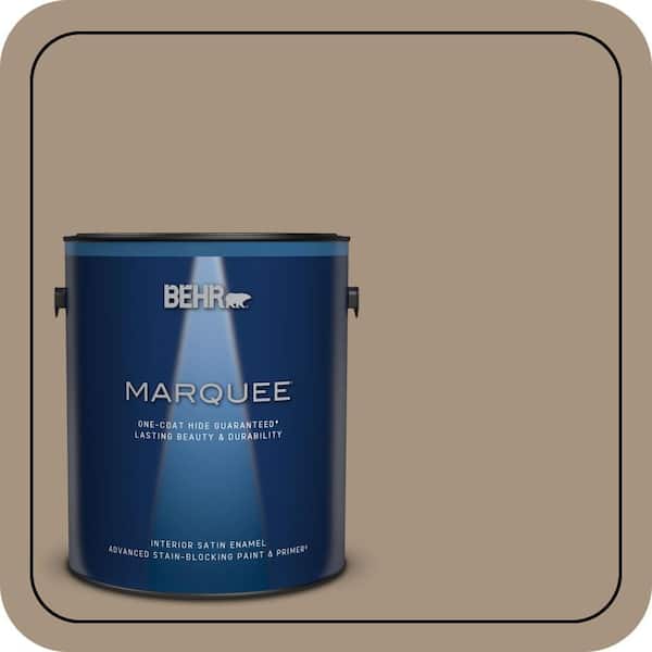 BEHR MARQUEE 1 gal. #PPU7-05 Pure Earth One-Coat Hide Satin Enamel Interior Paint & Primer