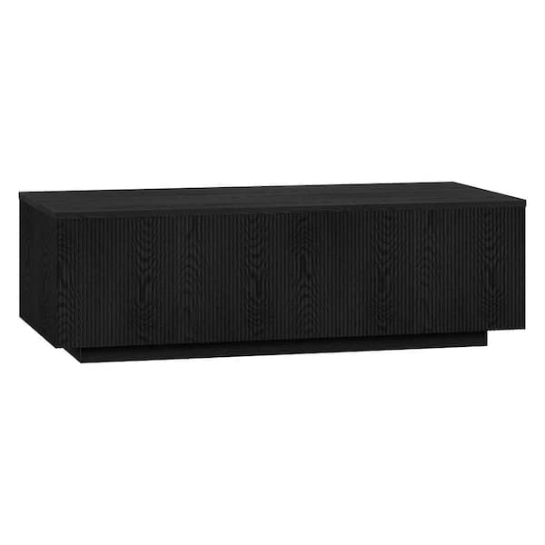 Meyer&Cross Reyes 47.5 in. Black Grain Rectangle MDF Top Coffee Table