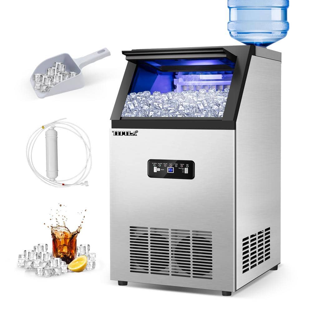 TITTLA 14 in. 100 lbs. Full Size Ice Cubes per day Ice Maker