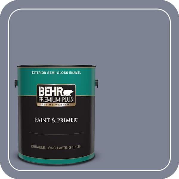 BEHR PREMIUM PLUS 1 gal. #610F-6 Deep Smoke Signal Semi-Gloss Enamel Exterior Paint & Primer