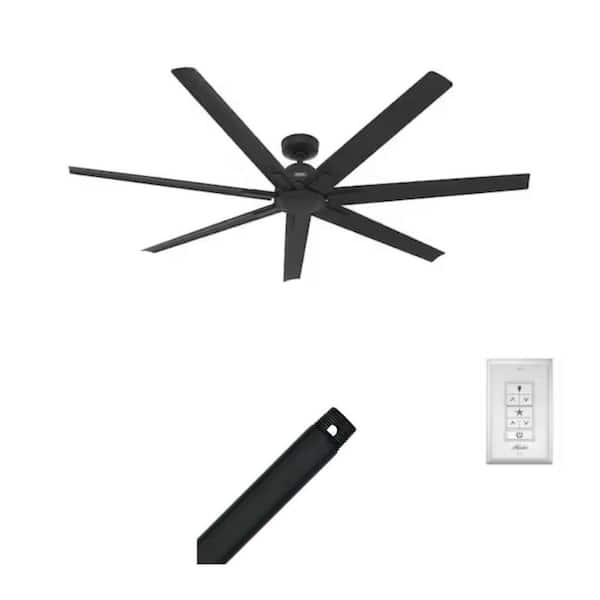 Downtown 60 in. 6-Speed Ceiling Fan with Wall Control and 36 in. Extension Downrod Combo