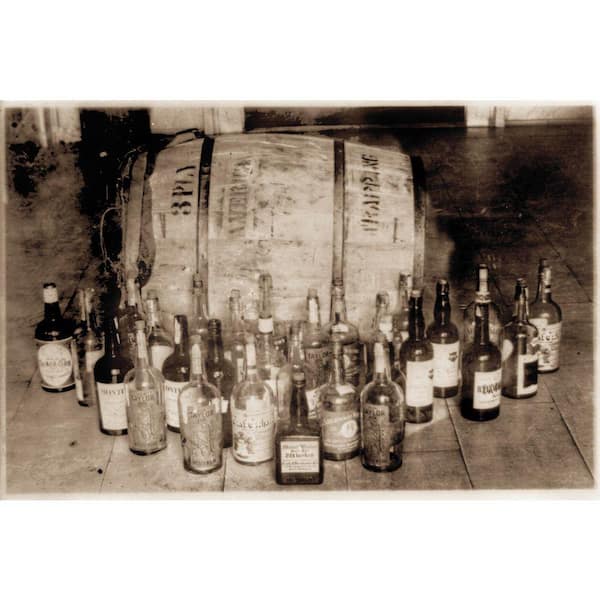 VENICE BEACH Collections Vintage Bottled Up Barrel of Whiskey by Grotto Studios Unframed Graphic Print Abstract Poster Art Print 24 in. x 36 in.